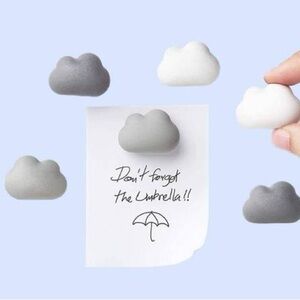 Cloud Shaped Magnets in Gray and White